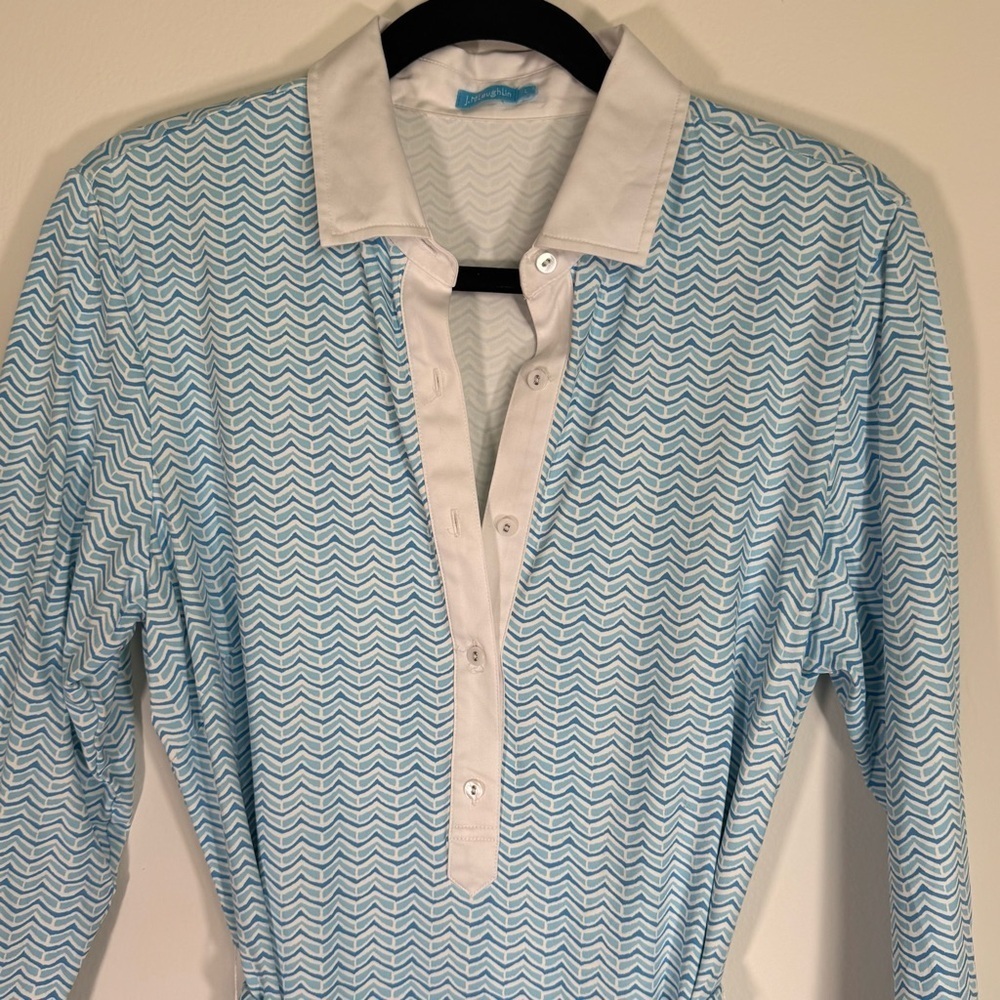 J. McLaughlin Elsie White and Blue Dress - Picture 3 of 12